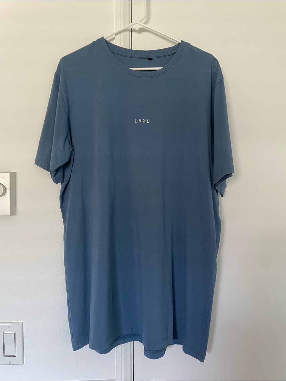 LSKD Men's Short Sleeve Crew T-Shirt in Slate Blue